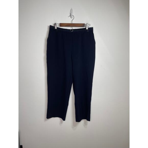Kim Rogers dress pants women's petite 14 14p blue navy flat front pull on elasti - Picture 11 of 15